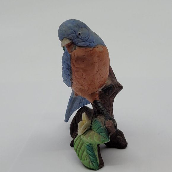 Bluebird on Branch with Flower Decorative Figure - Picture 4 of 11